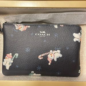 Coach boxes snowman print wristlet